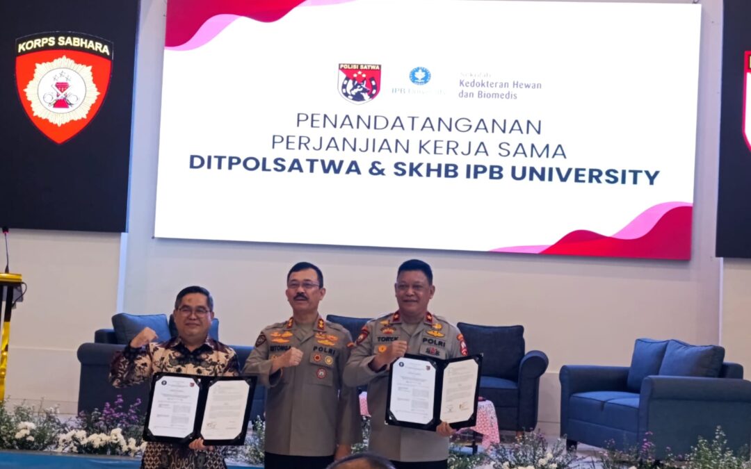Penandatanganan MoU Antara SKHB IPB University dan Direktorat Polisi Satwa Korsabhara Baharkam Polri