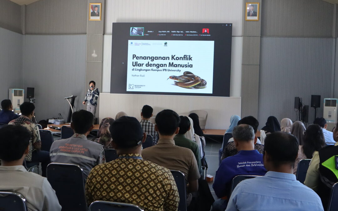 SKHB IPB dan KMKPK Sukses Gelar Seminar Edukasi K3 Mitigasi dengan Tema Penanganan Konflik Ular dan Manusia di Lingkungan IPB University.